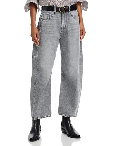 Rag & Bone Charlie High Rise Ankle Barrel Jeans In Washed Grey In Gray