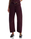 Rag & Bone Charlie High Rise Ankle Barrel Leg Jeans In Burnt Burgundy In Brown