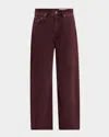 Rag & Bone Charlie High-rise Barrel Jeans In Burgundy