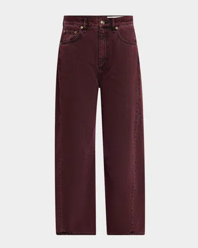 Rag & Bone Charlie High-rise Barrel Jeans In Burgundy