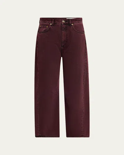 Rag & Bone Charlie High-rise Barrel Jeans In Brown