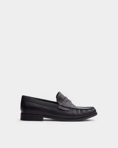 Rag & Bone Charlie Leather Penny Loafer In Black