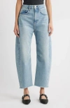 Rag & Bone Charlie Super High Waist Crop Barrel Jeans In Blue