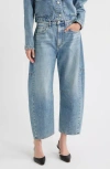 Rag & Bone Charlie Super High Waist Crop Barrel Jeans In Blue