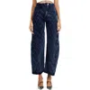Rag & Bone Charlie Quilted High-rise Barrel Jeans In Blue