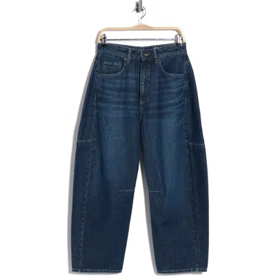 Rag & Bone Chase High Rise Crop Barrel Leg Jeans In Blue
