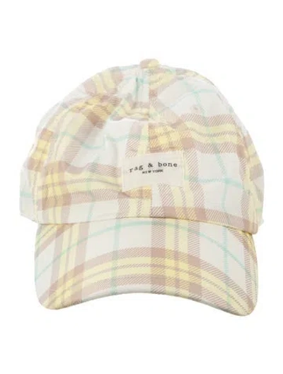 Pre-owned Rag & Bone Checkered Baseball Hat In Yellow