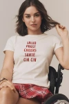 Rag & Bone Cheers Crewneck Graphic Tee In White