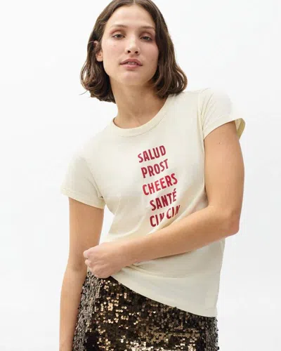 Rag & Bone Cheers Graphic Tee In White
