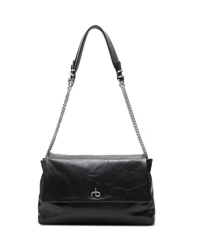 Rag & Bone Chelsea Leather Large Flap Shoulder Bag In Black