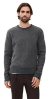 Rag & Bone Chevron Wool Knit Crew Grymt In Gray
