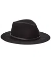 Rag & Bone City Felt Leather-trim Wool Fedora In Black