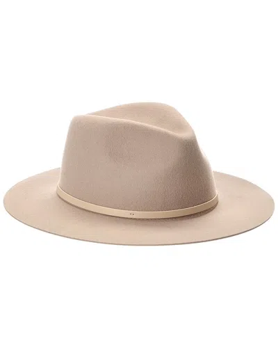 Rag & Bone City Felt Leather-trim Wool Fedora In Brown