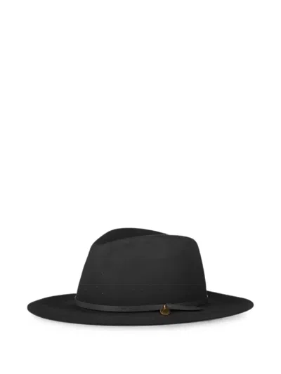Rag & Bone City Leather-trim Fedora In Black