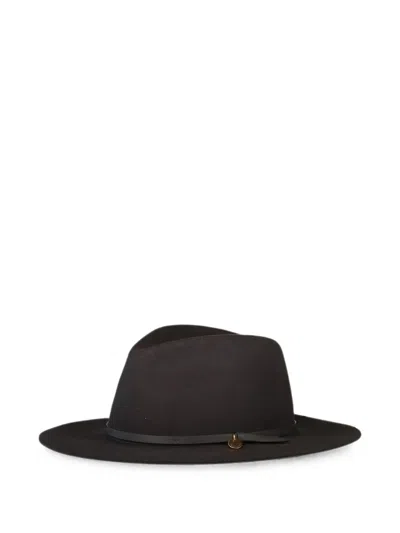 Rag & Bone City Leather-trim Fedora In Black