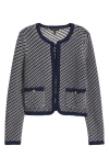 Rag & Bone Claire Braided Trim Cardigan In Black