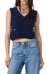 Rag & Bone Claire Cotton Blend Crop Sweater Vest In Blue