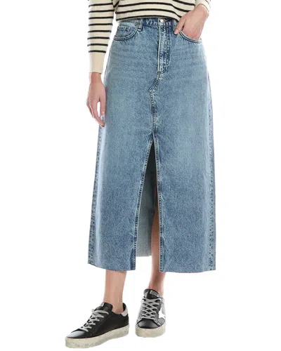 Rag & Bone Clara Midi Skirt In Blue