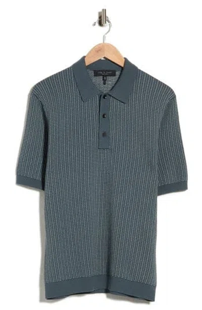 Rag & Bone Clark Sweater Polo In Blue
