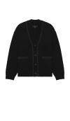 Rag & Bone Clarkson Suede Cardigan In 블랙