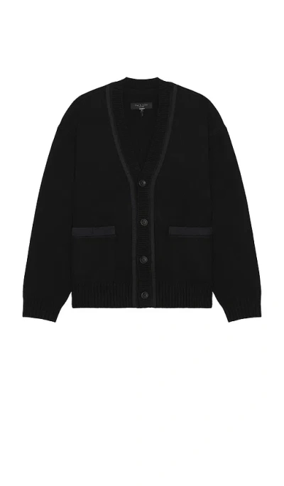 Rag & Bone Clarkson Suede Cardigan In 블랙