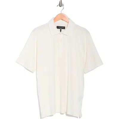 Rag & Bone Classic Cotton & Linen Polo In White