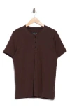 Rag & Bone Classic Cotton Slub Jersey Henley In Brown