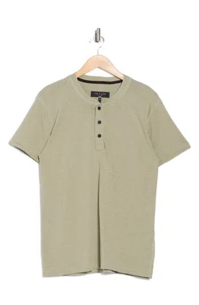 Rag & Bone Classic Cotton Slub Jersey Henley In Green