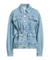 Rag & Bone Womens Ithca Amy Drawstring-waist Denim Jacket In Blue