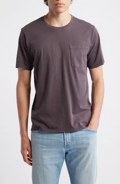 Rag & Bone Classic Fit Garment Dye Pocket T-shirt In Burgundy