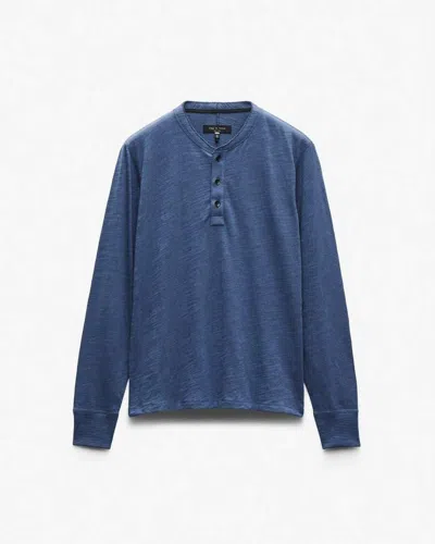 Rag & Bone Classic Flame Henley In Blue
