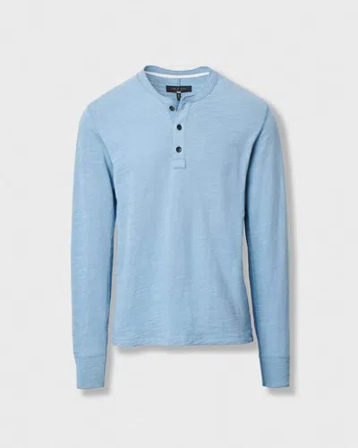 Rag & Bone Classic Flame Henley Tee In Blue