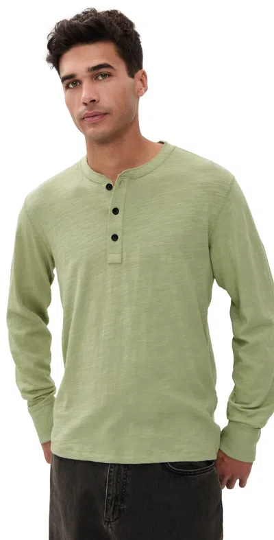 Rag & Bone Classic Flame Henley Dryms In Green