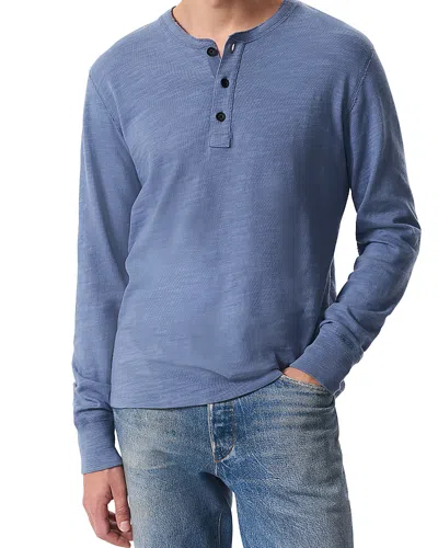 Rag & Bone Classic Flame Henley Tee In Blue