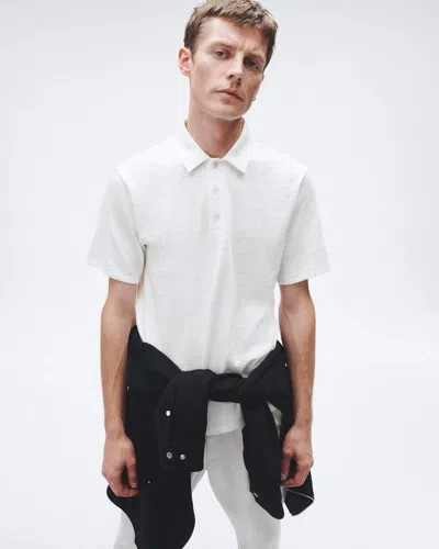 Rag & Bone Classic Flame Polo Shirt In White