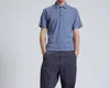 Rag & Bone Classic Flame Short Sleeve Polo In Sea Grey In Multi