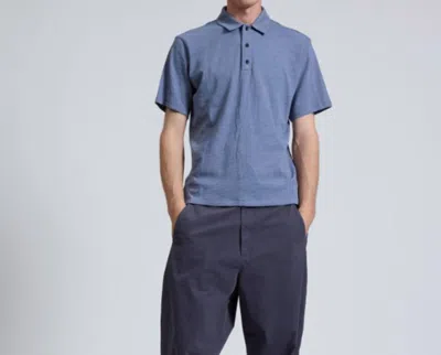 Rag & Bone Classic Flame Short Sleeve Polo In Sea Grey In Multi