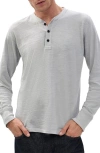 Rag & Bone Classic Flame Slub Cotton Henley In Gray