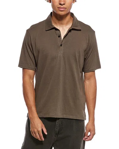 Rag & Bone Classic Linen-blend Polo Shirt In Brown