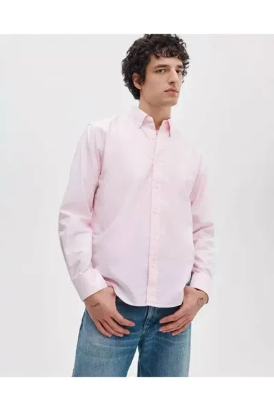 Rag & Bone Classic Oxford Shirt In Light Pink Stripe In Transparent