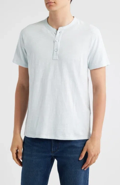 Rag & Bone Classic Short Sleeve Henley In Blue