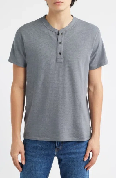 Rag & Bone Classic Short Sleeve Henley In Gray