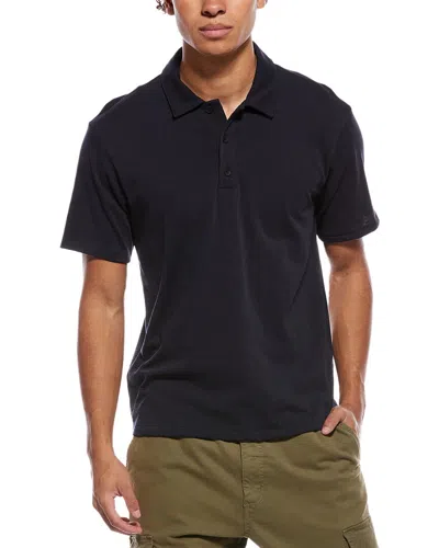 Rag & Bone Classic Slub Jersey Polo Shirt In Black