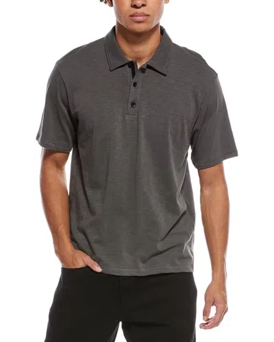 Rag & Bone Classic Slub Jersey Polo Shirt In Gray