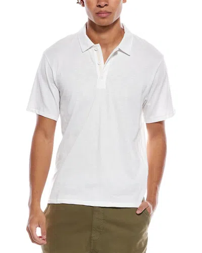 Rag & Bone Classic Slub Jersey Polo Shirt In White