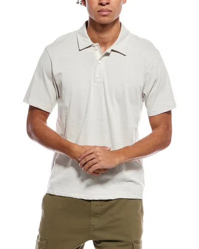 Rag & Bone Classic Slub Jersey Polo Shirt In White