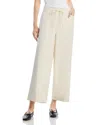 Rag & Bone Cleo Wide Leg Cotton Drawstring Pants In White