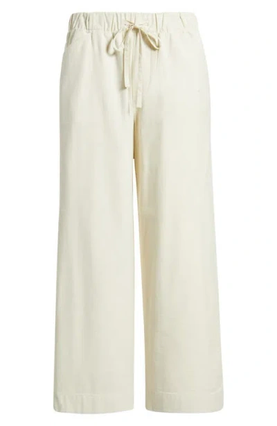Rag & Bone Cleo Wide Leg Cotton Drawstring Pants In White