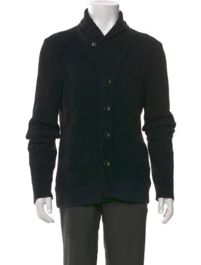 Pre-owned Rag & Bone Collar Long Sleeve Cardigan In Black