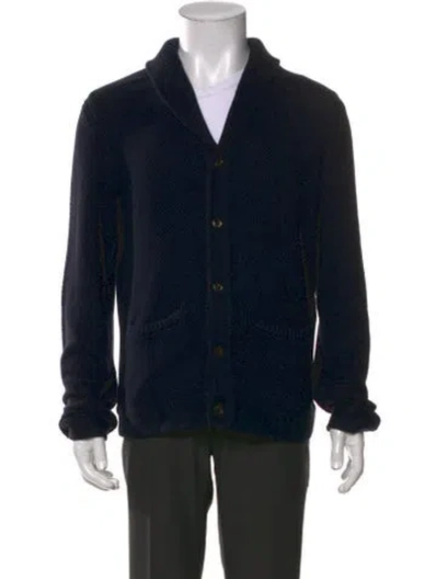 Pre-owned Rag & Bone Collar Long Sleeve Cardigan In Black